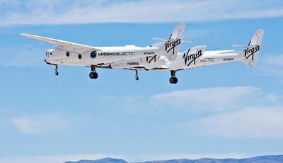 The WhiteKnightTwo mothership, carrying SpaceShipTwo, over New Mexico, in 2010. Christ Chavez / Bloomberg