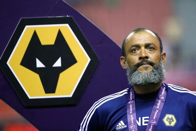 Wolverhampton Wanderers manager Nuno Espirito Santo looks on after winning the Premier League Asia Trophy. Reuters