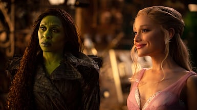 Cynthia Erivo, left, as Elphaba and Ariana Grande as Glinda in Wicked: For Good. Photo: Universal Pictures