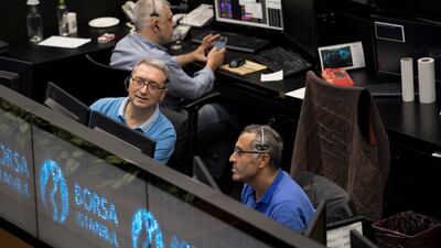 Turkish traders at the Borsa Istanbul stock exchange. The newly launched Chimera S&P Turkey Sharia ETF will be listed on the ADX. EPA