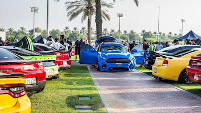This was the first time that the lawns of Abu Dhabi City Golf Club were used for a car event. Leslie Pableo for The National