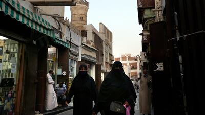 Rising in the background is Al Shaf'i Mosque in the Old City of Jeddah, Saudi Arabia. AP Photo