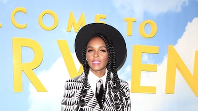 Janelle Monae, wearing black and white Wolk Morais, arrives for the premiere of Welcome to Marwen on December 10, 2018. EPA