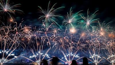 Crowds gathered at the waterfront from 9pm