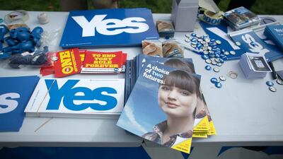 Leaflets for the Yes campaign in Scotland's referendum. Matt Cardy / Getty Images