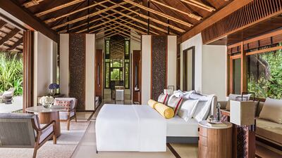 The 135 square metre Reethi Rah Beach Villa room. Courtesy One&Only Reethi Rah