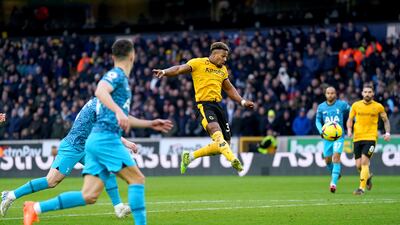 Adama Traore scores Wolves' winner. PA