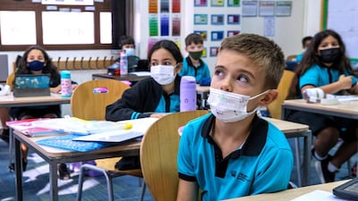 Children during a lesson at British International School Abu Dhabi. Victor Besa / The National