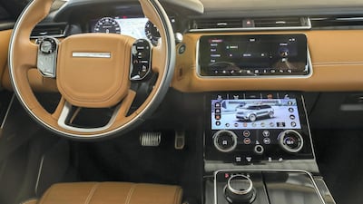 The Velar's interior includes two 10-inch touchscreens. Victor Besa / The National