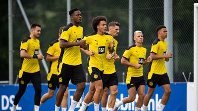 Dortmund players at their training camp. Getty