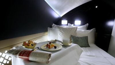 Eithad raised the stakes of luxury travel in May by introducing a US$20,000 ticket for a sky-high hotel suite called The Residence on its soon-to-be introduced Airbus A380 and Boeing 787 Dreamliner. Delores Johnson / The National