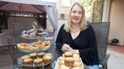 Angela Coleby with her gluten-free baking. She says the ingredients are not hard to find ’if one is armed with a bit of information’. Jaime Puebla / The National