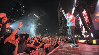 UK group Bastille took the stage to deliver the only full band performance of the evening. Courtesy Arabian Radio Network