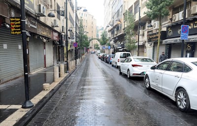 An almost empty street in Amman on the day of the strike. Reuters