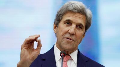 John Kerry delivered damming remarks last month on the state of the Israel-Palestinian conflict. Alex Brandon / AFP