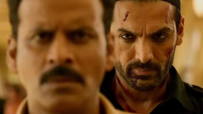 John Abraham's character has a cross to bear in Satyameva Jayate. Photo / Supplied