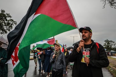 A pro-Palestine march in Soweto, South Africa. AFP