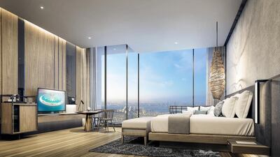A guestroom in the hotel. Courtesy Nakheel