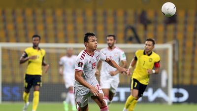 Fabio De Lima of the UAE breaks through the Malaysia defence. Chris Whiteoak / The National