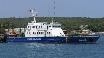 A Vietnam Coastguard search and rescue ship is seen before its departure into the South China Sea. Nguyen Phuong Linh / Reuters