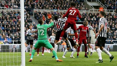 Divock Origi v Newcastle United, May 5. Origi again came off the bench to be Liverpool’s late hero and keep their Premier League title hopes alive. The score had been 2-2 with four minutes remaining when the Belgian got on the end of Xherdan Shaqiri’s free-kick to head home and spark jubilant scenes on the pitch and in the away end as Liverpool prevailed 3-2. EPA