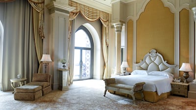 One of three plush bedrooms in the Palace Suite of the grand hotel. Khushnum Bhandari / The National