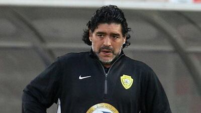 Diego Maradona, the Al Wasl coach.