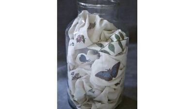 Hand-embroidered butterfly fabric, £160 (Dh947) per metre at Barbara Coupe.