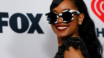 American singer H.E.R arrives for the 2021 iHeartRadio Music Awards at the Dolby Theatre in Los Angeles, California. Reuters