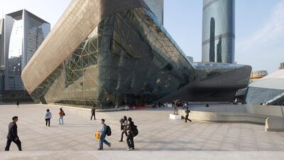 The Guangzhou Opera House in China, designed by Zaha Hadid Architects. Getty Images