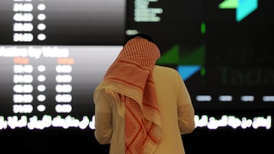 The Tadawul All Share Index opened lower, despite strong gains by Saudi Kayan. Fayez Nureldine / AFP