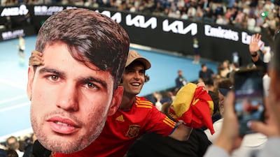 A fan of Carlos Alcaraz at Melbourne Park. Getty Images