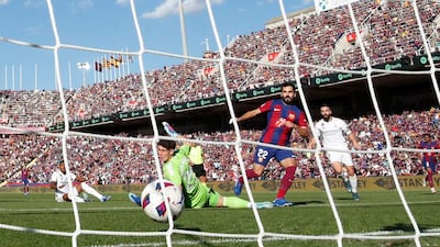 Barcelona's Ilkay Gundogan scores their first goal. Reuters