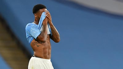 Manchester City midfielder Raheem Sterling at the end of the game. AFP