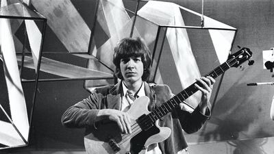 Scott Walker of The Walker Brothers on the set of TV show Thank Your Lucky Stars, United Kingdom, August 1965. (Photo by Stanley Bielecki/ASP/Getty Images)