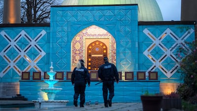 The Blue Mosque in the city of Hamburg was shut down last year over allegations it supported Hezbollah and acted as an Iranian outpost in Germany. Getty Images