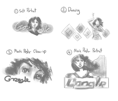 The initial sketches of the Doodle.