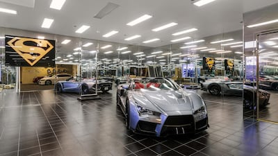 A Superman logo in the garage