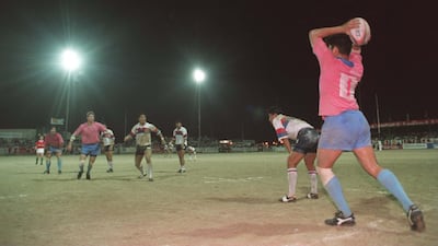 The tournament was played on sand up until 1995, when the pitches at the old Dubai Exiles ground were turfed thanks to huge investment by Emirates Airline. In the last final on sand in 1994, South Korea beat the Warblers 21-20. ALLSPORT