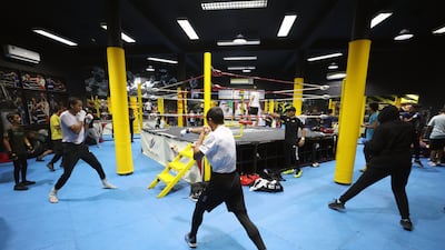The UAE national team train ahead of the Asian Junior Boxing Championships in Al Ain. All photos Chris Whiteoak / The National