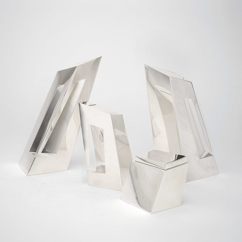 Zaha Hadid’s Tea and Coffee Set is among the works featured in The Matter of Light at DOM Art Projects in Dubai, an exhibition exploring the relationship between light, form and perception. Photo: Dom Art Projects