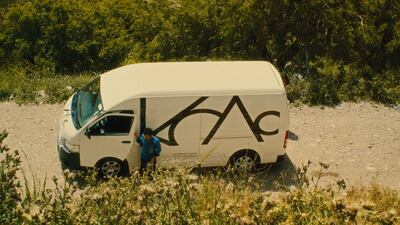 The white commercial van that has been converted into a mobile digitisation centre by the Kurdistan Centre for Arts and Culture in Erbil, Iraq. Aymen Al Ameri / The National