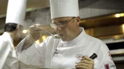 Chef Heinz Beck prepares his meal for Gourmet Abu Dhabi.