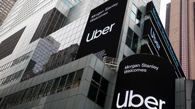 Uber Technologies signage in front of Morgan Stanley headquarters in New York. Bloomberg