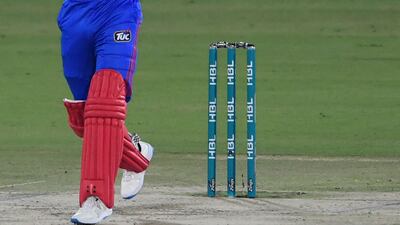 Karachi Kings' captain Babar Azam plays a shot during the match on Thursday. AFP