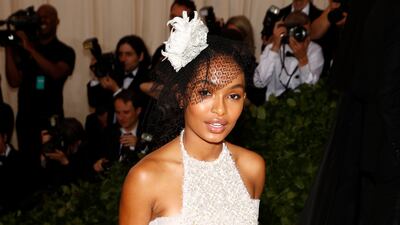 Yara Shahidi wears Chanel for the Met Gala in New York on May 7, 2018. EPA