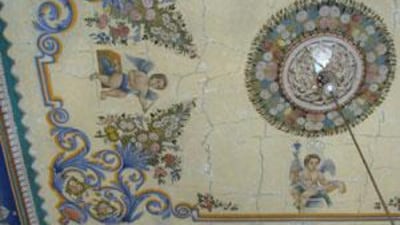 There has been increased effort to preserve ceiling paintings such as this from the Ottoman empire in Nazereth.