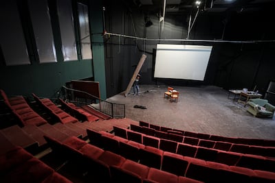 The theatre at the Holst Park and Cultural Centre, near Gaza’s historic quarter, which is undergoing renovation before being reopened as a cinema. Majd Mohamad for The National