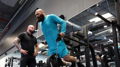 Heavyweight MMA fighter Pouya Rahmani with strength and conditioning coach Zoran Kostic.