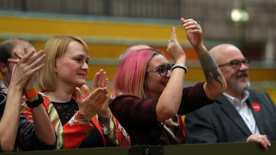 Supporters cheer after Labour Party candidate Mike Hill is announced as the winner for the constituency of Hartlepool at a counting centre for Britain's general election in Hartlepool, Britain. Reuters